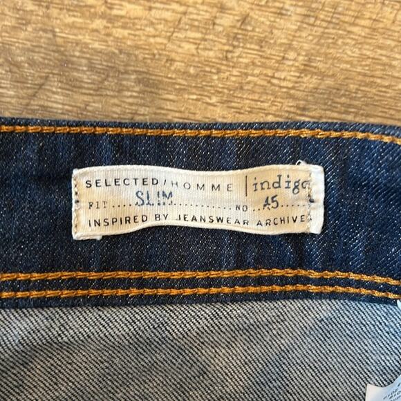 Selected Homme Men's Dark Wash Slim Fit Jean Dark Blue Size 34x31 - Picture 8 of 12